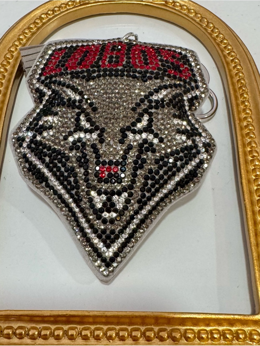 New Crystal Embellished New Mexico Lobos Football Keychain Bag Charm